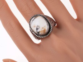sz16 Navajo Sterling and White buffalo ring - £186.53 GBP