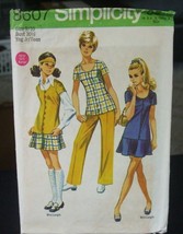 Simplicity 8607 Junior Tunic, Mini-Skirt &amp; Pant Pattern - Size 9/10 Bust... - $8.00