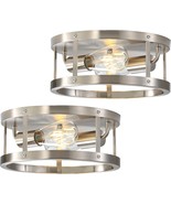 2-Pack Close to Ceiling Lights, Modern Brushed Nickle 11 Inch E26 Base - $32.71