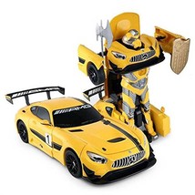 1:14 RC Mercedes-Benz GT3 2.4ghz Transformer Dancing Robot Car | Yellow - £78.55 GBP