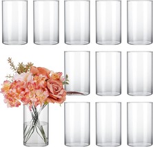 Cucumi 12 Pcs. Glass Cylinder Vases For Centerpieces, Wedding Decorations, 6 - £40.70 GBP