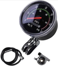 Black Classic Resettable Analog Speedometer Odometer Bike Bicycle Mechan... - $12.75