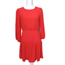 CeCe Womens Tiered Dress Size S Red Long Sleeve - $27.02