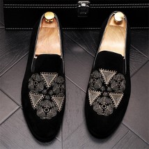 Men&#39;s Trendy Pointed Embroidery Shoes Homecoming Dress Shoes Italy Style Man Wed - £66.76 GBP