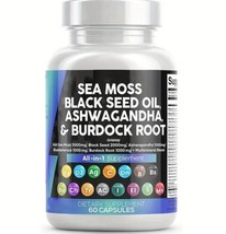 Sea Moss 3000Mg Black Seed Oil 2000Mg Ashwagandha 1000Mg Turmeric 1000Mg New! - £19.52 GBP