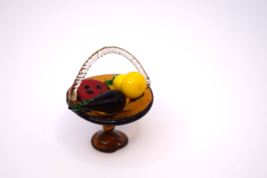 Miniature Glass Cake Stand w/ Fruit Figurine 2.5&quot; - $14.84