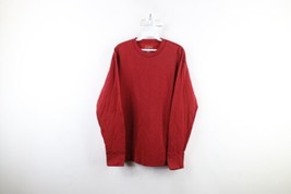 Vintage LL Bean Mens Medium Rivers Driver Wool Blend Thermal Knit T-Shirt Red - £34.99 GBP
