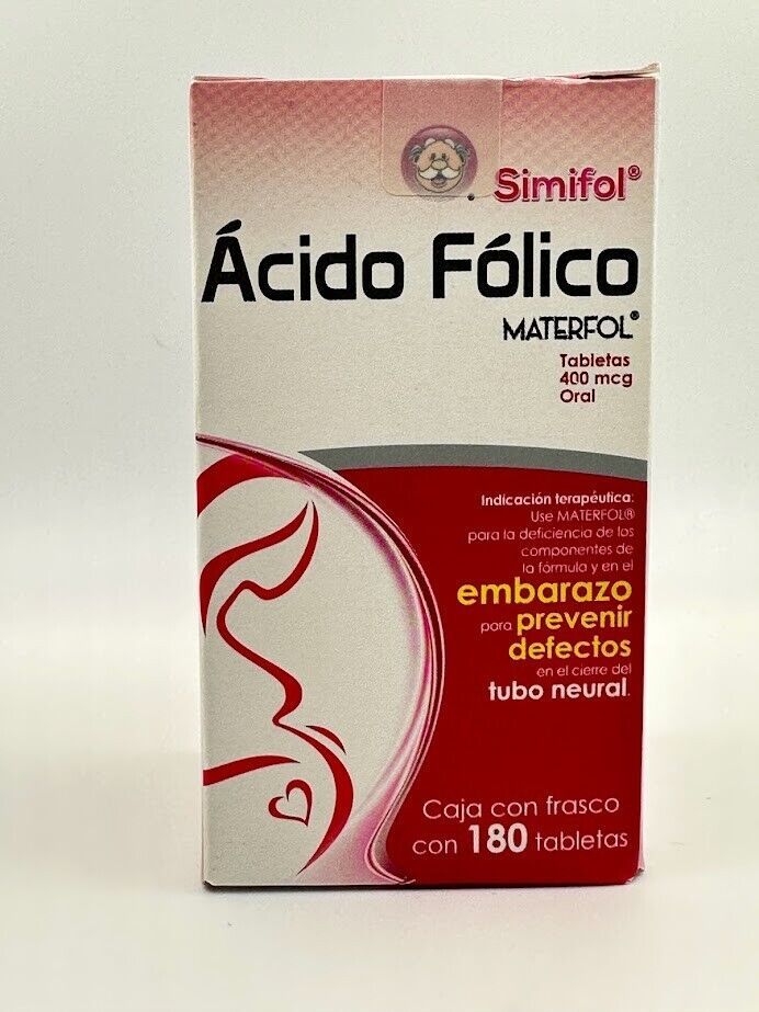 thumbnail interactive-video image 1 of SIMILARES Acido Folico (Folic Acid) – 180 Tabletas – Envío Gratis (Free Shipping) 1 of 6