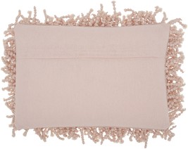 Pale Pink Shaggy Beads Lumbar Throw Pillow - £24.42 GBP