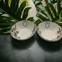 Set of 2 New Papart by Seramik Olive Branch Handcrafted in Turkey Bowls Size 7&quot; - £23.73 GBP