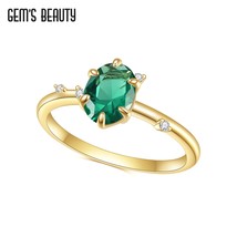 Colombian Emerald Rings 925 Sterling Silver Oval Cut Wedding Bands Engagement Ri - £45.31 GBP