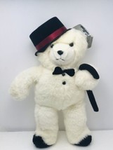 Emotions White Bear Hat Cane Mattel Vintage 1986 Stuffed Animal Toy Doll Tags - £11.14 GBP