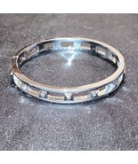 Silver Plated Studded Hinge Closure Bracelet - £34.93 GBP