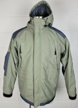 Cabelas Mens Waterproof Dry Plus System Hooded Coat Green Gray L - $31.68