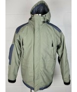 Cabelas Mens Waterproof Dry Plus System Hooded Coat Green Gray L - £24.85 GBP