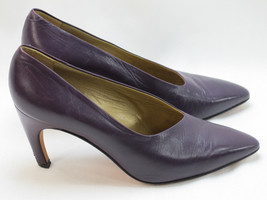 VIA SPIGA Purple Leather Pointy Toe Pumps Size 8.5 B US Excellent Plus C... - £36.30 GBP