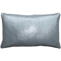 Tuscany Linen Silver Metallic 12x19 Throw Pillow, Complete with Pillow Insert - £30.65 GBP