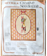 Vintage Bucilla Creative Needlecraft Kit Crewel Embroidery SITTING PRETT... - £15.73 GBP