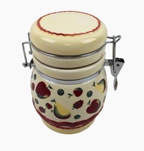 Vintage LTD Commodities Ceramic Hinged Jar Fruits Design Canister Storage - £11.63 GBP
