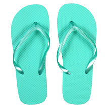 Juncture Ladies&#39; Solid Color Rubber Flip Flops - teal - size large - 9/10 - new - £3.15 GBP