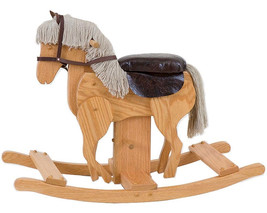 Galloping Rocking Horse - Solid Oak &quot;Clackity&quot; Hobby Horse 5 Finish Choices - £388.75 GBP