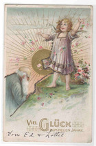 New Year Holiday Gluck Neuen Jahre 1907 German postcard - £4.43 GBP