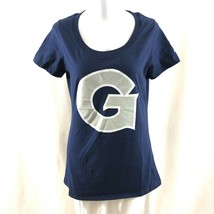 NCAA Georgetown Hoyas Womens T Shirt Scoop Neck Short Sleeve Navy Blue Size M - £7.78 GBP