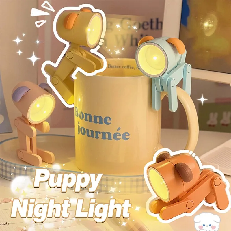 LED Night Light Mini Cute Pet Puppy Light Ins Folding Mini Led Table Light - $11.23+