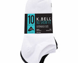 K Bell Extended Size Women 8-12 Men 6.5-12 No Show Sock, 10 pair, Black-... - $19.99