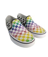 VANS Asher Women&#39;s 7.5 Rainbow Checkerboard Classic Slip-On Canvas Shoe ... - $30.96