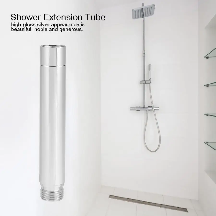 Sporting 4in Plating Shower Head Extension Rod Tube Stainless Steel Bathroom Sho - £23.92 GBP