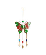 Multi Color Beads, Goldtone Butterfly Chime     New In Box 14&quot; Long - £6.90 GBP