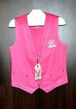 Xios Men&#39;s Pink Lining Thin Zipper Cotton Vest Size XL NEW - $23.96