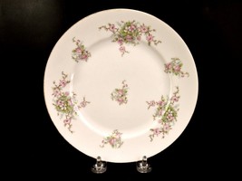 Bavarian Porcelain 7.5 inch Salad Plate, White w/Pink Petal Flowers, Gold Trim - £11.50 GBP