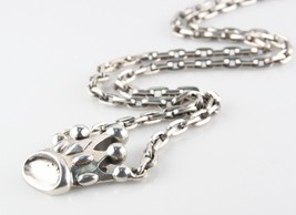 King Baby Studios Sterling Silver Large Crown Pendant w/ 32&quot; Anchor Chain Rare - £1,763.99 GBP