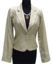 Cache Elaborate Gold Brocade Top Jacket New Silver Gold Bead Trim XS/S/M... - $91.20
