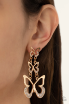 Paparazzi Flamboyant Flutter Gold Post Earrings - New - £3.59 GBP