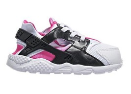 Nike Toddlers Huarache Run Running Shoes, Wolf Grey/Black/Pink Flash Size 10 - £59.64 GBP