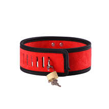 Adjustable Black and Red Soft Material Collar - £11.98 GBP