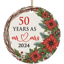 50 Years As Mr &amp; Mrs 2024 Ornament 50th Wedding Anniversary Wreath Xmas Gifts - £12.17 GBP