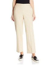ALFRED DUNNER Linen Blend Flax Beige Proportioned Short Pull-on Pants NW... - £10.28 GBP