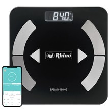 Rhino Smart Scale For Body Weight, High Precision, Bluetooth, Fitdays, Black - $37.99