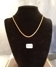 Vintage Well Worn 15.5 inch Gold Tone Chain Necklace - £3.95 GBP