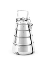 Stainless Steel Pyramid Lunch Box,4 Tier Lunch Food Container - £31.69 GBP