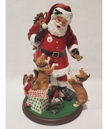 DANBURY MINT CHRISTMAS FIGURINE SANTA&#39;S LITTLE SHELTIES DOG SCULPTURE READ - $173.25