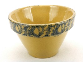 Blue Spongeware 6&quot; Bowl, Leaf Artwork, Roseville Pottery, Gerald Henn Wo... - £19.33 GBP