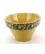Blue Spongeware 6&quot; Bowl, Leaf Artwork, Roseville Pottery, Gerald Henn Wo... - $33.44 CAD