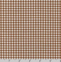 Cotton Carolina Gingham 1/8&quot; Checks Checkered Chocolate Fabric Print BTY D161.30 - £10.38 GBP