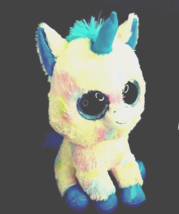 TY Silk Beanie Boo Unicorn 10&quot; BLITZ Large Glitter Eyes Plush Stuffed Toy Pastel - £9.80 GBP
