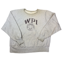 Vintage WPI Worcester Polytechnic Institute Crewneck Distressed Gray Swe... - $907.55 MXN